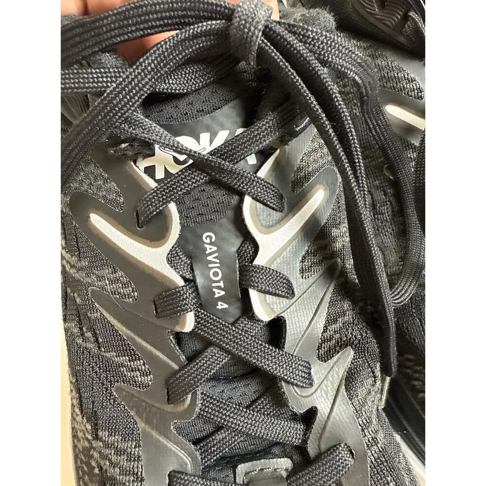 Hoka One One Gaviota 4 Mens Shoes‎ Size 9D Black White Training Running 1123198